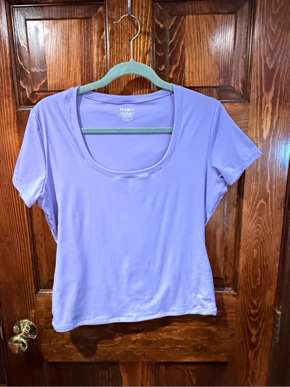 PUMIEY workout Scoop Neck Short Sleeve Tee — Lavender